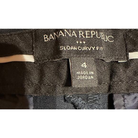 Banana Republic Sloan Curvy Fit Size 4 Navy Crop Pants Office Work Professional - Picture 7 of 8